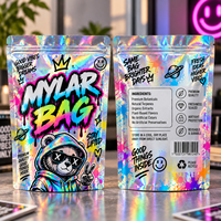 Sacs Doypack en Mylar imprimés sur mesure en gros, 3.5g 7g 14g 28g, pochettes d'emballage en aluminium mat refermables anti-odeur avec fermeture Ziplock