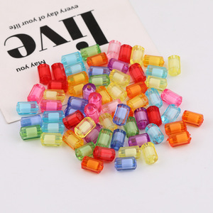 Acrylic Cylindrical <b>Beads</b> 12mm <b>Loose</b> <b>Beads</b> For Bracelet Making DIY Jewelry Making Material Rectangle Shape Colorful - Product Image 2