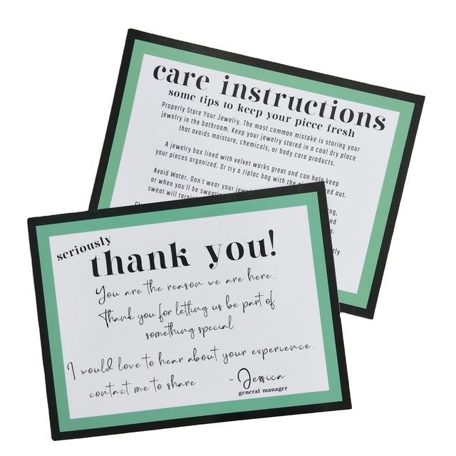 Wedding Invitation Card/black Sleeve with Thank You and Jewelry Care Instruction Card