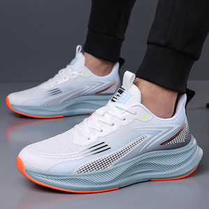 Zapatillas Deportivas Blancas de Malla con Cordones, Punta Redonda, Entresuela Transpirable de EVA, Suela de Goma, Diseño Geométrico, para Todas las Estaciones, Venta al Por Mayor - Product Image 2