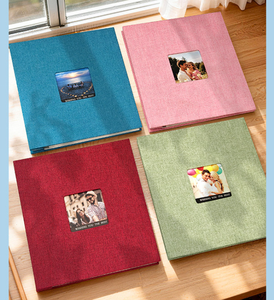 Albums photo Lerp& 40 pages en tissu <span class=keywords><strong>de</strong></span> lin, grande taille 26,5*29 cm, pour photos <span class=keywords><strong>de</strong></span> 3/4/5/6/7/8 pouces, pages intérieures autocollantes - Product Image 4