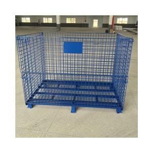 Mạ kẽm dây lưới Container có thể gập lại kim loại cán lưu trữ lồng cho kho - Product Image 6