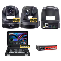 USD1672 livraison gratuite Kit de caméra de diffusion H430 = 3 pièces 4K 30X caméras de conférence PTZ Streaming AI Track + 5 CH 10.1 pouces commutateur vidéo