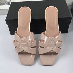 Mules Planos de Moda para Mujer, de Cuero Genuino, con Tira Tejida, Punta Abierta, Cómodos, Impermeables, Transpirables, para Uso Diario de Verano, de Diseñador - Product Image 1