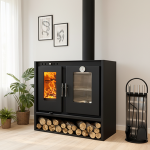 <span class=keywords><strong>Stufa</strong></span> a <span class=keywords><strong>Legna</strong></span> con Forno in Acciaio Resistente per Riscaldamento Domestico e Cottura Alimenti - Product Image 3