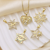 Collier minimaliste avec pendentif étoile et cœur pour femmes, incrustation de zircon, chaîne en forme de boîte, bijoux tendance