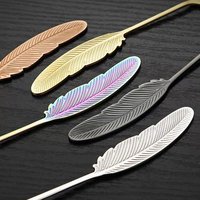 Ensemble de couverts vintage style européen en acier inoxydable 304 avec manche en plumes, 100 pièces, 5 pièces (cuillère, fourchette, couteau, baguettes), argent, or, rose