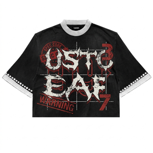 Camiseta Dirty Wash personalizada de algodón de 300GSM de alto gramaje, oversize, corta, de corte cuadrado, con gráfico de pedrería, para hombre, anti-bolitas - Product Image 2