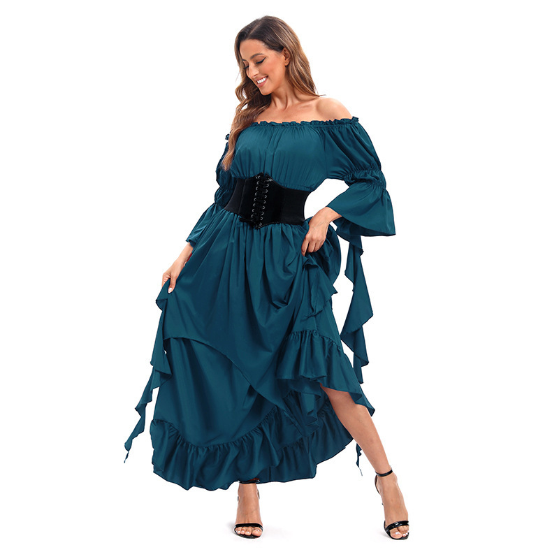 6901 Dark Green Skirt with Belt