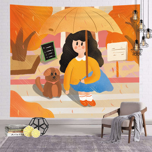 Muestra <span class=keywords><strong>de</strong></span> baja cantidad mínima disponible, decoración <span class=keywords><strong>de</strong></span> fondo <span class=keywords><strong>de</strong></span> poliéster, paisaje Retro geométrico, Animal, <span class=keywords><strong>tapiz</strong></span> <span class=keywords><strong>de</strong></span> <span class=keywords><strong>pared</strong></span> personalizado - Product Image 3