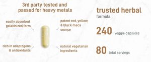 Cápsulas de Maca de Marca Privada ODM/OEM, Mezcla de Polvo Gelatinizado Amarillo, Rojo y Negro, Suplemento Orgánico y Vegano Certificado - Product Image 5
