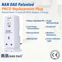 Disjoncteur différentiel industriel NANDAO 13A CE pour prise PRCD avec adaptateur de prise standard britannique pour climatiseurs