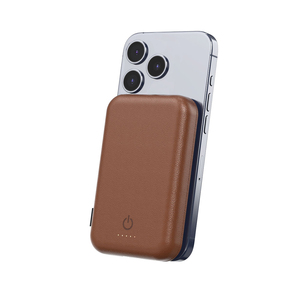 Batería Externa Magnética Inalámbrica con Carga Rápida PD20W, Salida Tipo-C, 5000mAh, Funda <span class=keywords><strong>de</strong></span> Cuero, Diseño Delgado, Compatible con MagSafe - Product Image 2