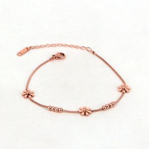Produttori di fabbrica scatola in acciaio inox catena oro rosa placcato margherita braccialetti di fiori per le donne gioielli - Product Image 6