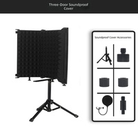 Panneau acoustique insonorisant pour cabine à trois/cinq portes, filtre anti-pop, pare-vent pour microphone de streaming en direct, réduction du bruit (Modèles)