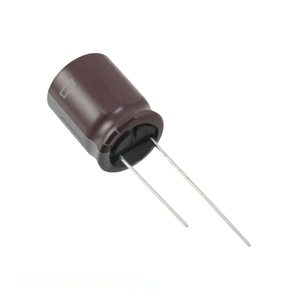 Distribuidor Autorizado: Condensador de Aluminio Radial de 6800uF, 20%, 10V, KY10VB682M16X31LL, 6800 uF, de Orificio Pasante - Product Image 1