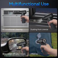 Mini ventilateur électrique 130000 tr/min, souffleur d'air réglable, turbo, souffleur violent, rechargeable avec lumière, nettoyage de voiture
