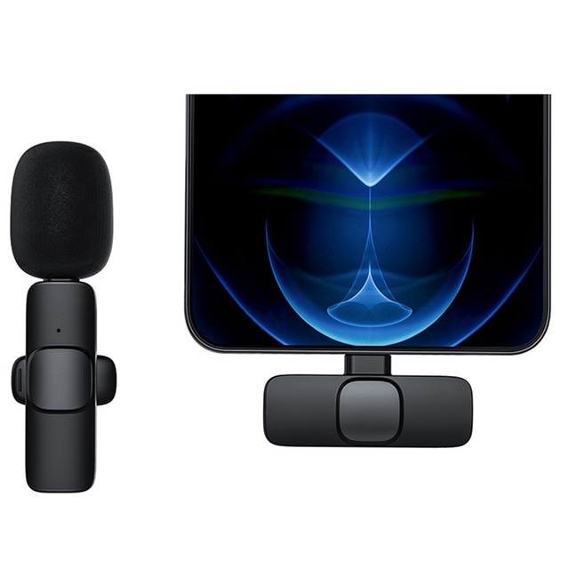 K8 Portable Mini Wireless Lavalier Microphone Omni-Directional for Audio/Video Recording Live Broadcast Vlog Interview