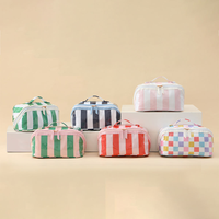 Vente en gros de trousses de maquillage imperméables pour femmes, été, PVC transparent, fermeture éclair portable, sac cosmétique