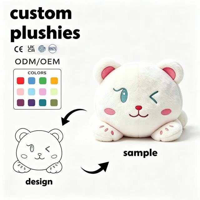 Custom Reversible Plush Toy OEM Flip Stuffed Animal Wholesale Two Sided Bear Factory Direct B2B Bespoke Supplier