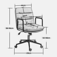 Chaise de bureau ergonomique moderne à vendre, fauteuil inclinable en cuir PU, roulettes pivotantes, hauteur réglable, dossier capitonné, accoudoirs fixes
