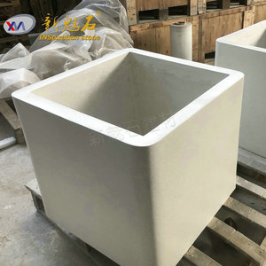 Nuevo Macetero Cuadrado de Fibrocemento para Exteriores, Gris, 40x40x40cm, Alta Resistencia, para Jardín - Product Image 2