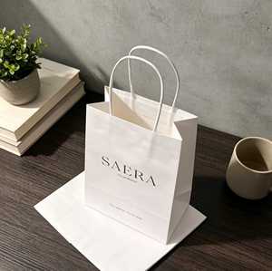 Disposable Recyclable <b>Biodegradable</b> Takeaway Packaging Fast Food Kraft <b>Paper</b> Bags Handles for Restaurant - Product Image 5