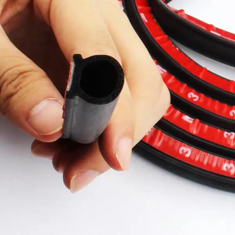 Car Door Sealing Strips B P Z D Shape EPDM Rubber Noise Insulation Weather strips Soundproof Adhesive Sticker