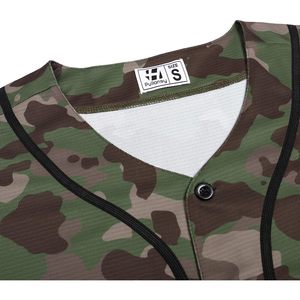 Maillot de baseball camouflage Pullonsy pour adultes unisexes, entièrement boutonné, manches courtes, uniformes de sport hip-hop - Product Image 3