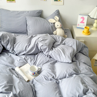 Parure de lit 4 pièces en pur coton respirant 200TC pour l'été – Housse de couette et drap-housse – Vente en gros – OEM ODM REACH – Climat chaud
