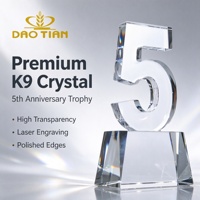 Plaque Numérique Personnalisée en Cristal pour Anniversaire 5, 10, 20, 50 Ans, Récompense Tournant de Route, Logo Gravé, Date, Cadeau d'Affaires, Vente en Gros