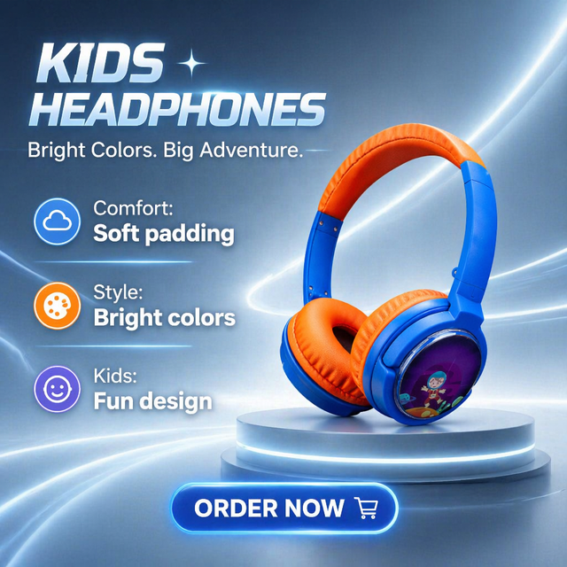 2026 New Custom Kids Ear Protection Wireless Headphones 450mAh Cute for Music Gaming