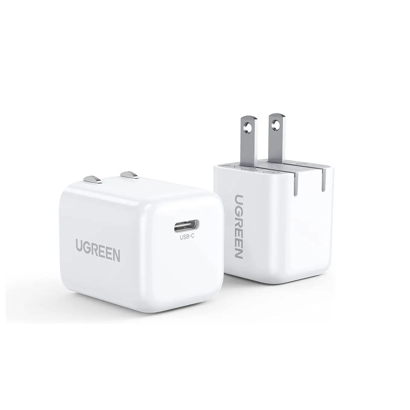 UGREEN 20W USB C hızlı şarj 2 paket PD 3.0 duvar şarj cihazı USB-C güç adaptörü katlanabilir fiş