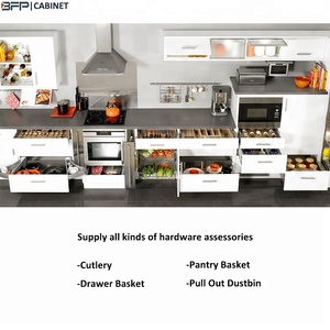 Italiano <span class=keywords><strong>fresa</strong></span> de gabinete de cocina de madera de diseño moderno laca de la cocina de estilo completo de muebles - Product Image 6