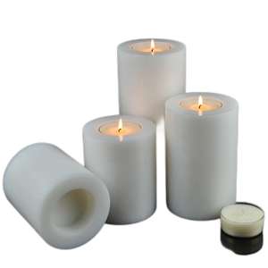 Aangepaste Gesimuleerde Pu Rubberen Pilaar Kaars Draagbare Vervanging Theelichthouder Met Aangepaste Oppervlaktestructuur - Product Image 5