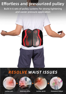 Ceinture de soutien lombaire orthopédique médicale personnalisable avec logo, élastique, réglable, à cordon de serrage et système de poulie flexible - Product Image 2