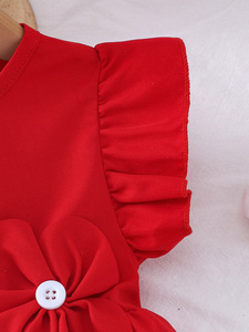 Nuovo Vestito Rosso per <span class=keywords><strong>Neonata</strong></span> con Ricami e Decorazioni Floreali per Occasioni Speciali - Product Image 4