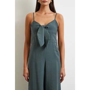 Combinaison minimaliste à taille haute et bretelles, verte, sans manches, pour femme, style quotidien - Product Image 2