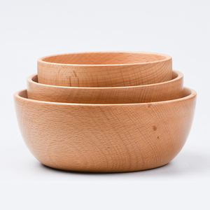 Assiettes et bols en bois imprimés rustiques personnalisés écologiques et faits à la main à bas prix avec cuillères pour fournitures de buffet de cuisine à salade - Product Image 4