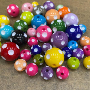 Cuentas de lunares de resina de colores mezclados de 20mm para hacer joyas, cuentas redondas de chicle para niños, collar grueso, pulsera, cuentas para bolígrafos - Product Image 2