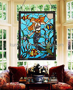 Panel de Vidrio Emplomado Personalizado con Diseño de Catedral China, para Ventana, Puerta o Pared, Estructura Sólida, Decoración Hecha a Mano - Product Image 2