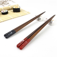 Sumpit Grosir, Sumpit Sushi, Sumpit Kayu Custom Motif Kucing Keberuntungan dengan Tempat Sumpit Keramik, Set Kotak Hadiah