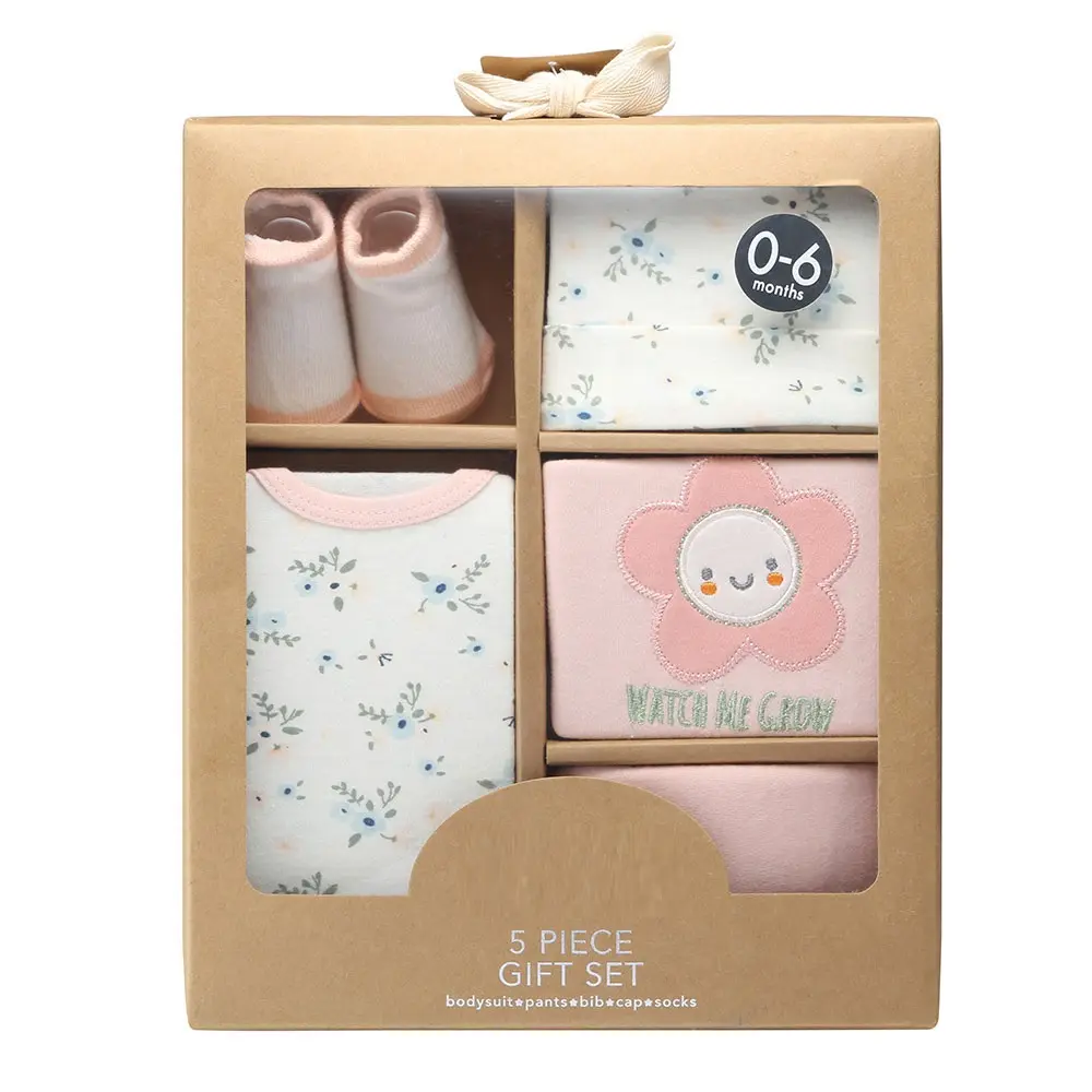 Customized luxury paper apparel clothes socks blanket sets packaging new born boy girl baby gift clothing box with window