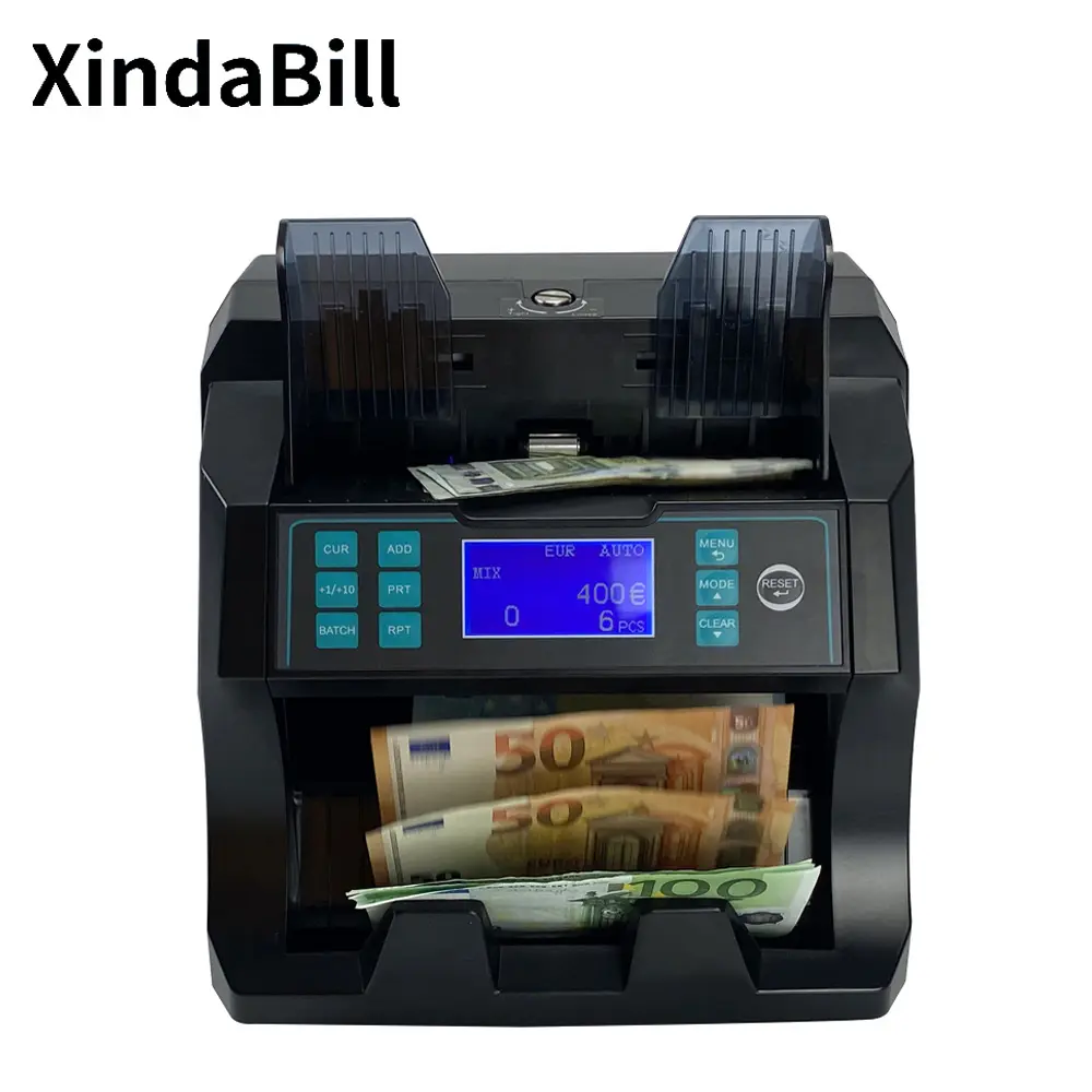 Vertical Value Mix Money Counting Machine Multi-currency UV IR MG Bill Counter Detector USD EURO GBP INR