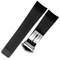 Bracelet de montre avec logo personnalisé pour HEUER GRAND CARRERA AQUARAC Bracelet en silicone souple 22 24mm Bracelet pour hommes Bracelet en caoutchouc Chaîne de montre