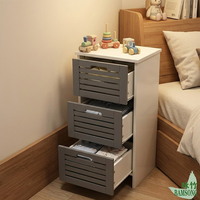 Meuble de rangement de salle de bain à 3 tiroirs ventilés, unité haute autoportante, organisateur d'angle gain de place pour buanderie et chambre
