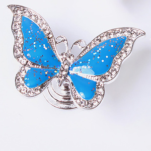 Long lanh màu hồng xinh xắn bướm pha lê Tủ kéo núm <span class=keywords><strong>Chrome</strong></span> tủ xử lý cho đồ nội thất trang trí - Product Image 2