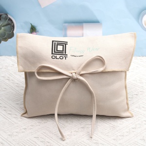 Luxury Reusable Custom Logo Printed <b>White</b> Cotton Twill <b>Envelope</b> Cover Bag Gift Baby Clothing Pillow Dust Pouch Organic Dust Bag - Product Image 3