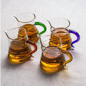 Petit pichet en verre pour le thé et la couleur du lait poignée <span class=keywords><strong>Gong</strong></span> chinois Kung <span class=keywords><strong>Fu</strong></span> Cha Hai tasse d'équité partage pichet Dao Bei café service à thé - Product Image 2