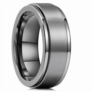 Men's Tungsten Wedding Band Classic Brushed Finish <b>Plain</b> <b>Ring</b> for Wedding Occasion - Product Image 1